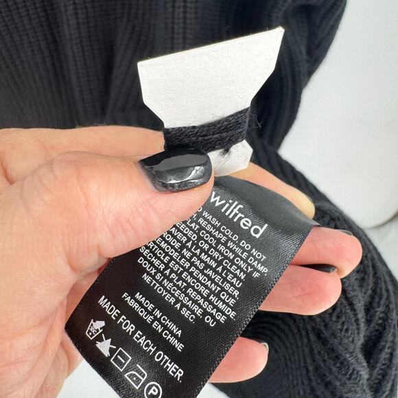 Wilfred Black Sweater Dress XL Long Sleeve Ribbed Knit Minimalist Winter Cozy - Picture 7 of 9